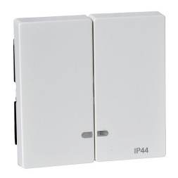 Две клавиши Merten M-серия белый с окошком для световой индикатор IP 44 MTN3424-0319