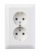 Розетка ABB Basic 55 альпийский белый SCHUKO 16А 250В двойная с защитными шторками 2CKA002021A0378 20-02 EUJKS-94-507