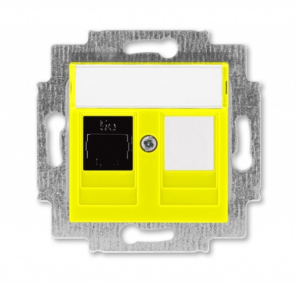 Розетка телефонная ABB Levit жёлтый RJ45 категория 5e и заглушка 2CHH295117A6064 5014H-A51017 64W