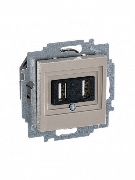 USB зарядка ABB Levit кофе макиато двойная 2CHH290040A6018 5014H-A00040 18W