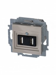 USB зарядка ABB Levit кофе макиато двойная 2CHH290040A6018 5014H-A00040 18W