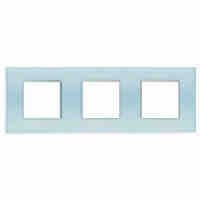 N4802/3BP LivingLight Рамка на 2+2+2 модуля Опаловый синий Bticino