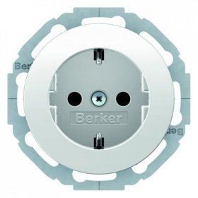 Штепсельная розетка Berker R.1 Полярная белизна SCHUKO 47552089