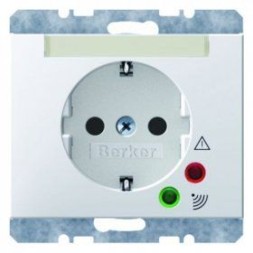 Штепсельная розетка Berker K.1 полярная белизна с блеском SCHUKO с защитой от перенапряжения 41527109