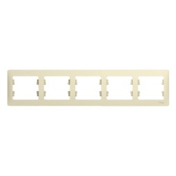 Рамка Schneider Electric Glossa Бежевый 5 постов горизонтальная GSL000205
