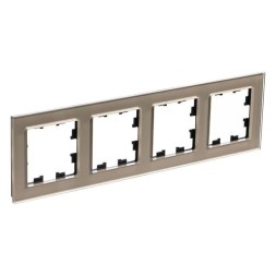 Рамка Schneider Electric Atlasdesign шампань стекло четверная Nature ATN320504