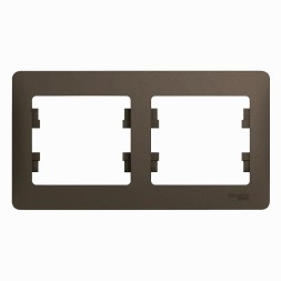Рамка Schneider Electric Glossa Шоколад 2 поста горизонтальная GSL000802
