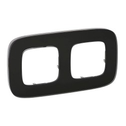 Рамка Legrand Valena Allure Черное стекло 2 поста 755532