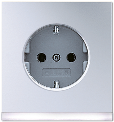 Розетка Jung LS серия SCHUKO с подсветкой LED AL2520-OLEDW