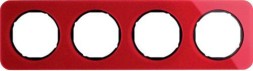 Рамка Berker R.1 Красный черный 4 поста 10142344