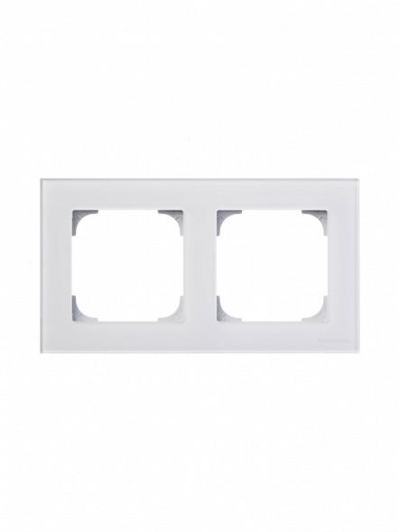 Рамка ABB Zenit Белое стекло 2 поста 2CLA227200N3001 N2272 CB