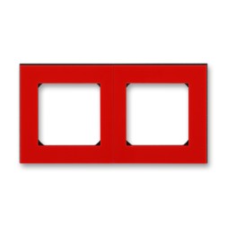 Рамка ABB Levit Красный / Дымчатый чёрный 2 поста 2CHH015020A6065 3901H-A05020 65W