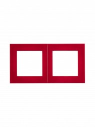 Рамка ABB Levit Красный / Дымчатый чёрный 2 поста 2CHH015020A6065 3901H-A05020 65W