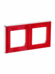 Рамка ABB Levit Красный / Дымчатый чёрный 2 поста 2CHH015020A6065 3901H-A05020 65W