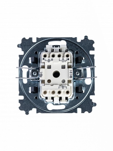 Выключатель ABB Levit сталь / дымчатый чёрный кнопочный одноклавишный 2CHH599145A6069 3559H-A91445 69W