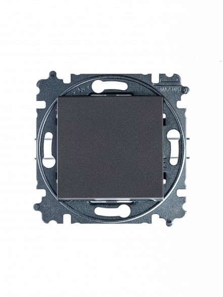 Выключатель ABB Levit сталь / дымчатый чёрный кнопочный одноклавишный 2CHH599145A6069 3559H-A91445 69W