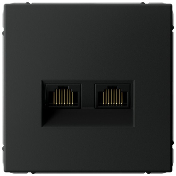 Розетка информационная RJ45 двойная категория 6a (Карбон) Schneider Electric Systeme Art Gallery GAL001088