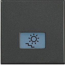 Клавиши Bticino Axolute Антрацит с подсвечиваемыми символами для выключатель в дизайне AXIAL - 2 модуля, Подсветка лестницы HS4921/2LB