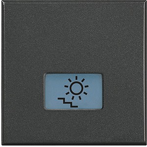 Клавиши Bticino Axolute Антрацит с подсвечиваемыми символами для выключатель в дизайне AXIAL - 2 модуля, Подсветка лестницы HS4921/2LB