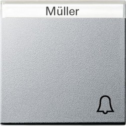 Клавиша Gira Event Алюминий с полем для надписи и символом &quot;звонок&quot; 067326