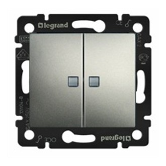 Выключатель Legrand Valena 2-х клавишный с подсветкой 770128