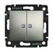 Выключатель Legrand Valena 2-х клавишный с подсветкой 770128