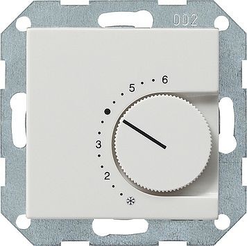 Терморегулятор Gira белый глянец с размыкающим контактом 24V/10 (4)A 039103