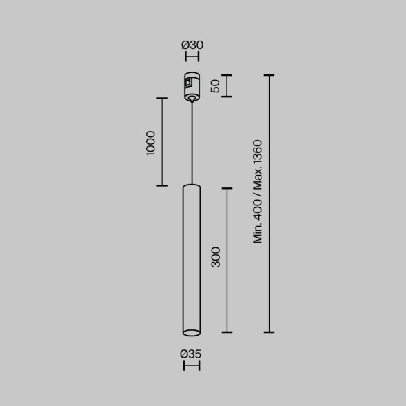 Трековый светильник Technical TR155-1-5W3K-PT