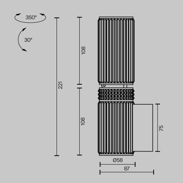 Настенный светильник (бра) Maytoni MOD475WL-02BS