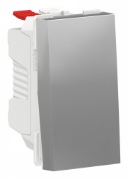 Выключатель Schneider Electric Unica Modular Алюминий 1-клавишный, кнопочный, сх. 1 10 A, 1 модуль NU310630