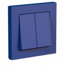 ATN001152 Atlasdesign 2-клавишный ВЫКЛЮЧАТЕЛЬ, сх.5, 10АХ, в сборе Аквамарин Schneider Electric