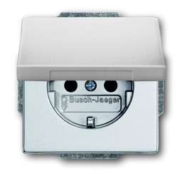 Розетка ABB Future серебристо-алюминиевый SCHUKO 16А 250В с крышкой 2CKA002018A1487 20 EUK-83