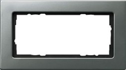 Рамка Gira E22 Сталь без перегородки 2 поста 1002202