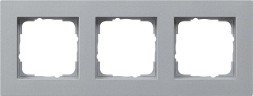 Рамка Gira E2 Алюминий установочная для монтажа заподлицо 3-постовая 0213255