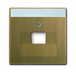 Плата центральная (накладка) ABB Династия Латунь античная для однопостовой телекоммуникационной розетки 0213 0216 с полем для надписи 2CKA001710A4082 1803-840-500