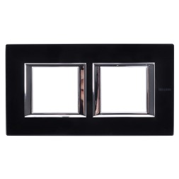 Рамка Bticino Axolute Квадрат Черное стекло 2+2 модуля HA4802M2HVNN