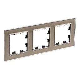 Рамка Schneider Electric Atlasdesign тройная Nature шампань стекло ATN320503