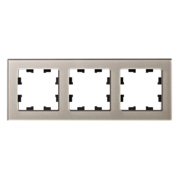 Рамка Schneider Electric Atlasdesign тройная Nature шампань стекло ATN320503