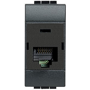 Розетка RJ45 Bticino LivingLight Air Антрацит STP, cat6, IDC110 L4262C6S