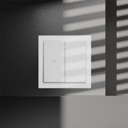 Выключатель встраиваемый VOLTUM S70 для жалюзи 10А, (белый матовый)