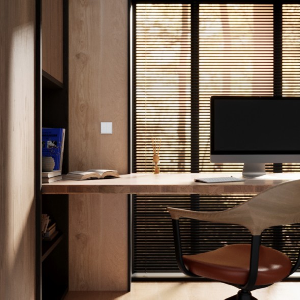 Выключатель встраиваемый VOLTUM S70 для жалюзи 10А, (белый матовый)