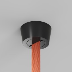 TR5512-BK Накладное основание с возможностью подачи питания треку-ремню Belty, серия Base. Не вмещает блок питания, D75*H43мм, IP20, черный, алюминий