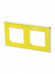 Рамка ABB Levit Жёлтый / Дымчатый чёрный 2 поста 2CHH015020A6064 3901H-A05020 64W