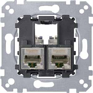 Розетка 2xRJ45 Merten M-серия телек Cat5e STP MTN4575-0012