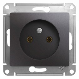Розетка без заземления,16А, 250В, механизм Schneider Electric Glossa Графит GSL001341