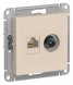 Розетка Schneider Electric Atlasdesign Бежевый двойная ТВ + компьютерная RJ45, кат. 5Е ATN000289