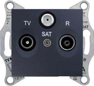 TV/R/SAT розетка Schneider Electric Sedna графит проходная SDN3501470