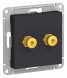 Аудиорозетка двойная Schneider Electric Atlasdesign Карбон ATN001087