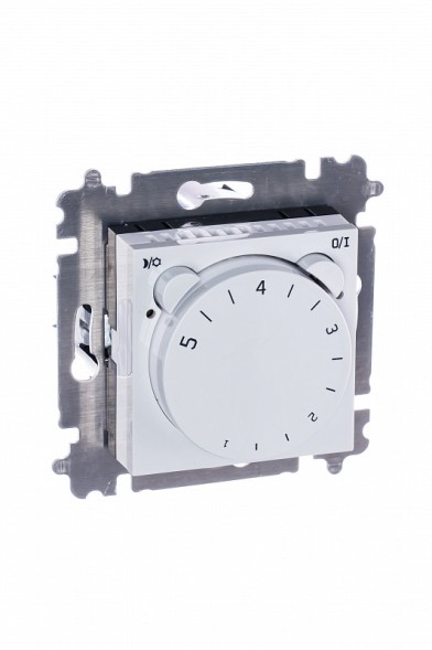 Терморегулятор ABB Levit жемчуг / ледяной с поворотной ручкой 16А 2CHH920003A6068 3292H-A00003 68W