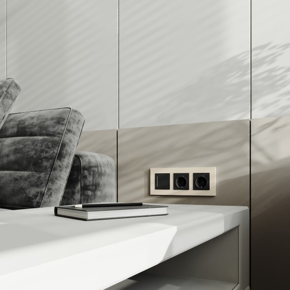 Рамка из поликарбоната на 3 поста Slab айвори софт Werkel W0032962